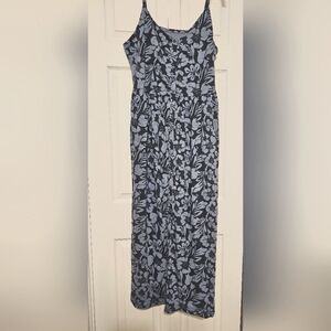 Market & Spruce Blue Casual Maxi Slip Dress with Sleeveless Spaghetti Straps